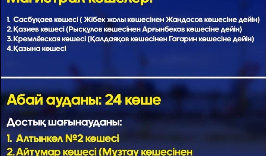 БИЫЛ БІРҚАТАР КӨШЕЛЕРГЕ ЖӨНДЕУ ЖҰМЫСТАРЫ ЖҮРГІЗІЛЕДІ
