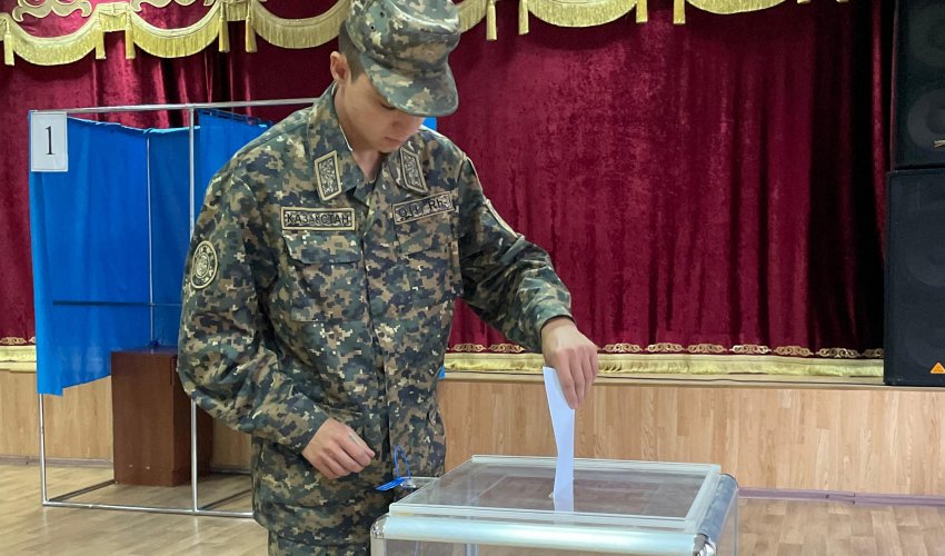 ШЫМКЕНТТЕ ҰЛТТЫҚ ҰЛАН САРБАЗДАРЫ АЛҒАШҚЫ БОЛЫП ДАУЫС БЕРДІ