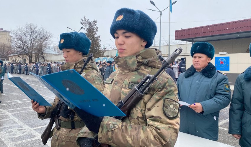 Ұлттық ұлан сарбаздары Отан алдындағы борышын өтеуге ресми түрде кірісті